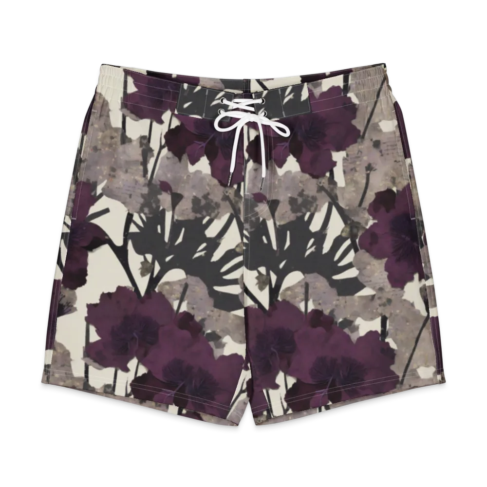 Midnight Clematis on Men's Board Shorts — Front