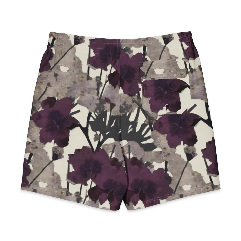 Midnight Clematis on Men's Board Shorts — Back