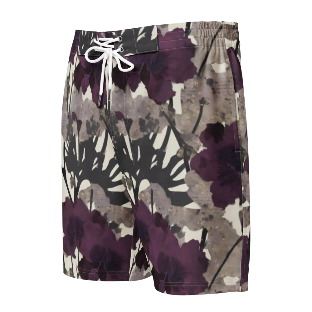 Midnight Clematis on Men's Board Shorts — Front