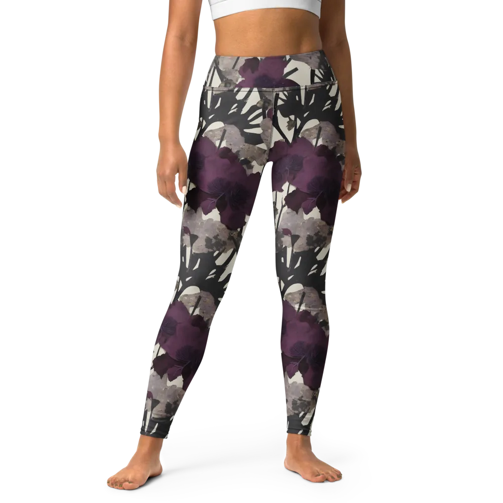 Midnight Clematis on Yoga Leggings — Front