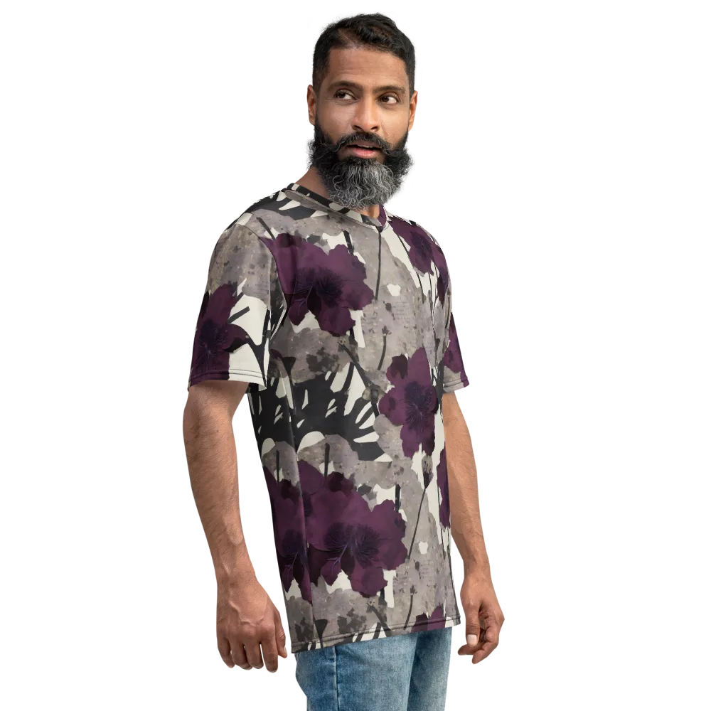 Midnight Clematis on Men's Crew Neck T-Shirt — Right