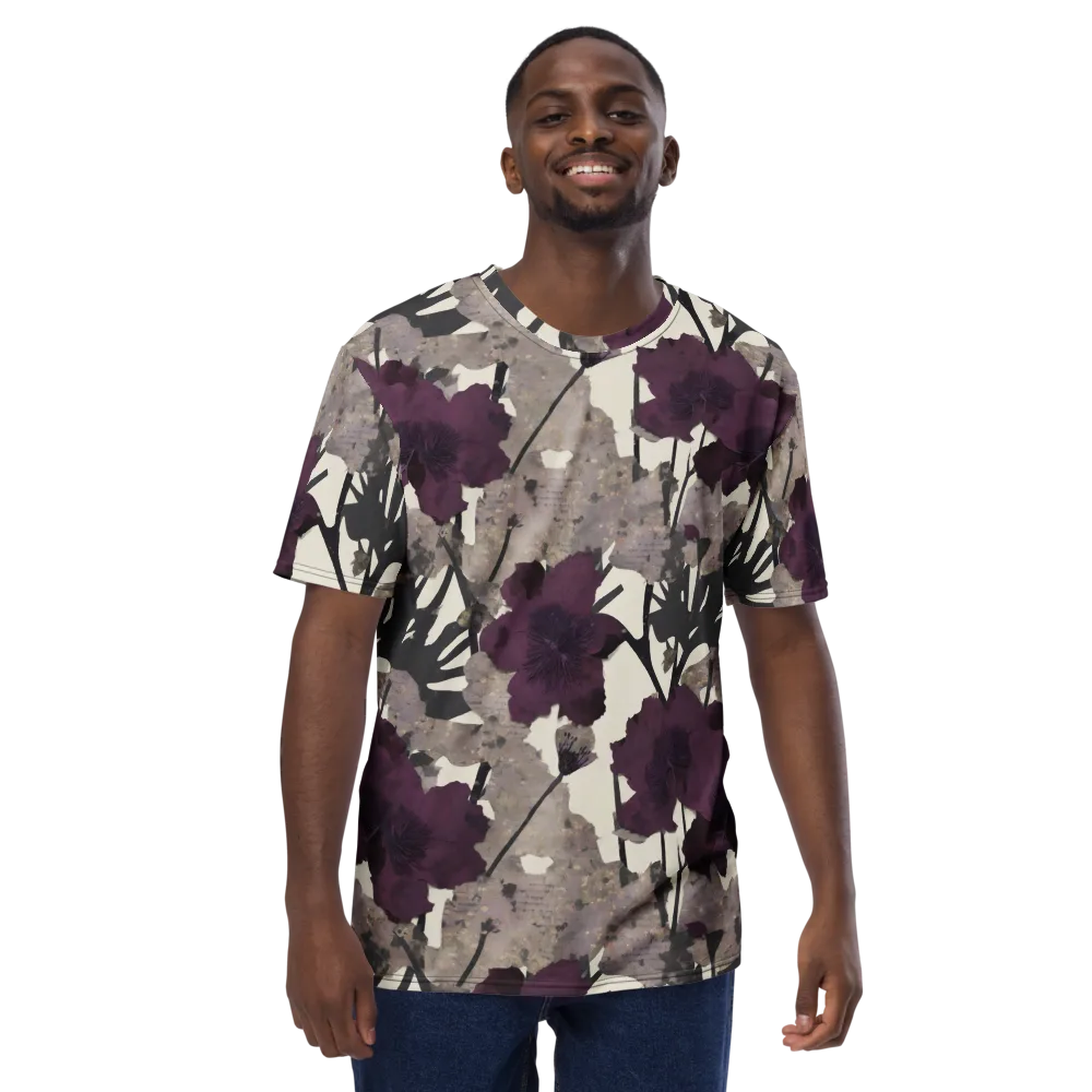 Midnight Clematis on Men's Crew Neck T-Shirt — Front