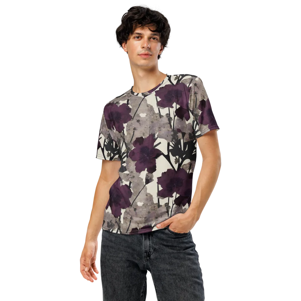 Midnight Clematis on Men's Crew Neck T-Shirt — Front