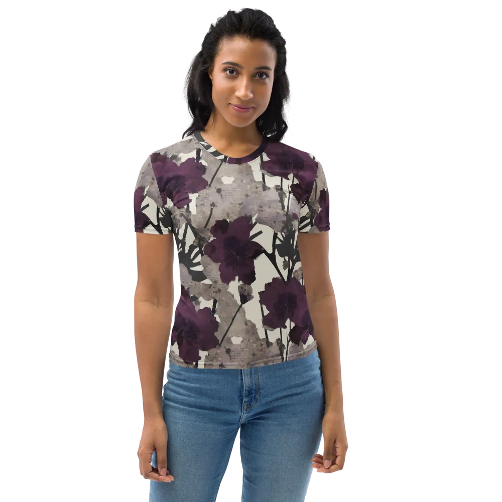 Midnight Clematis on Women's Crew Neck T-Shirt — Front