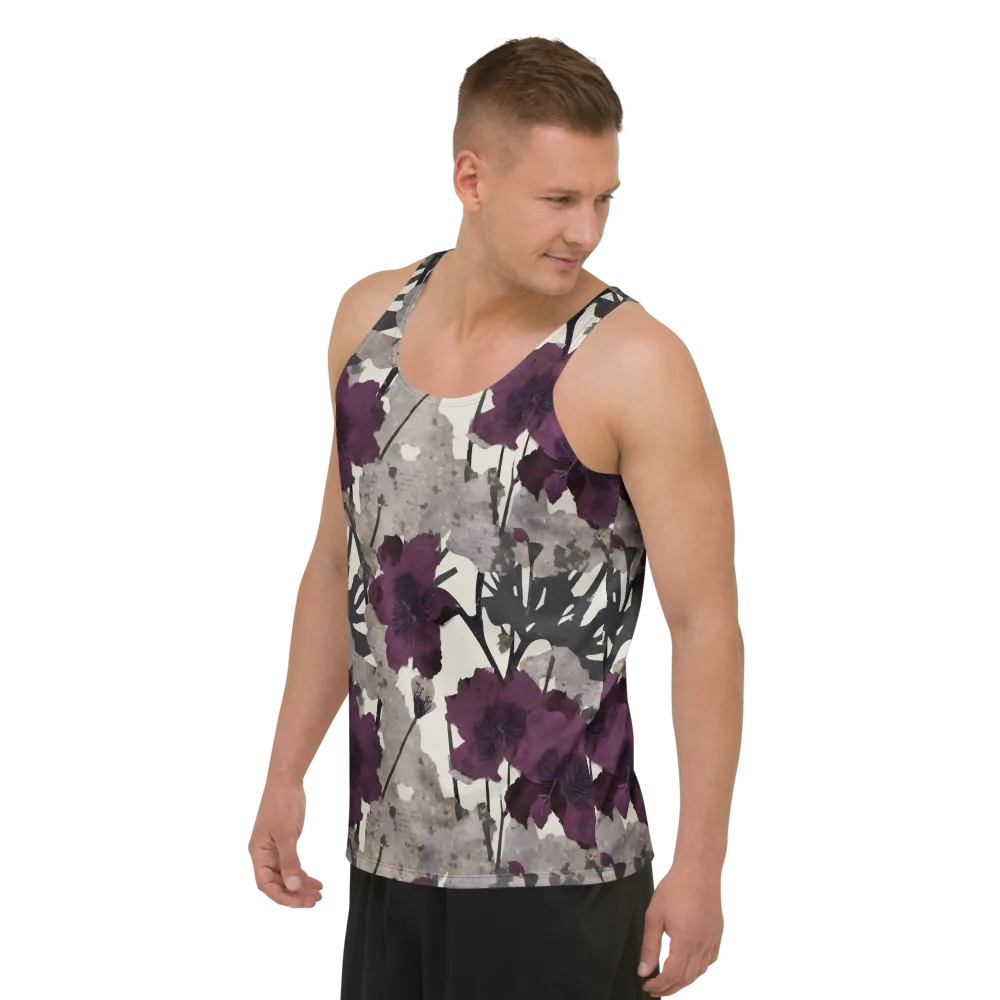Midnight Clematis on Men's Tank Top — Left Front