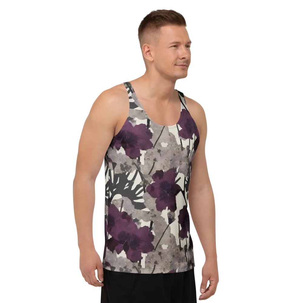 Midnight Clematis on Men's Tank Top — Right Front