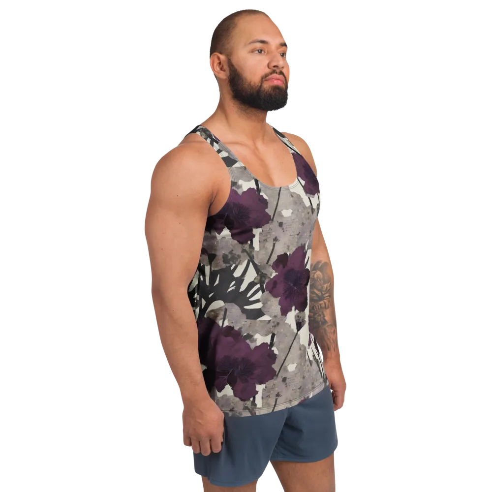 Midnight Clematis on Men's Tank Top — Right Front