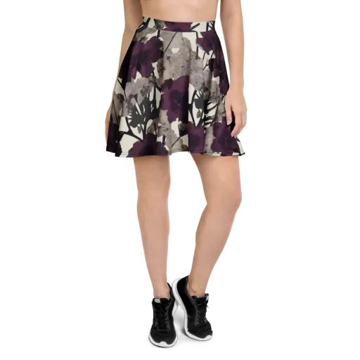 Midnight Clematis on a Skater Skirt