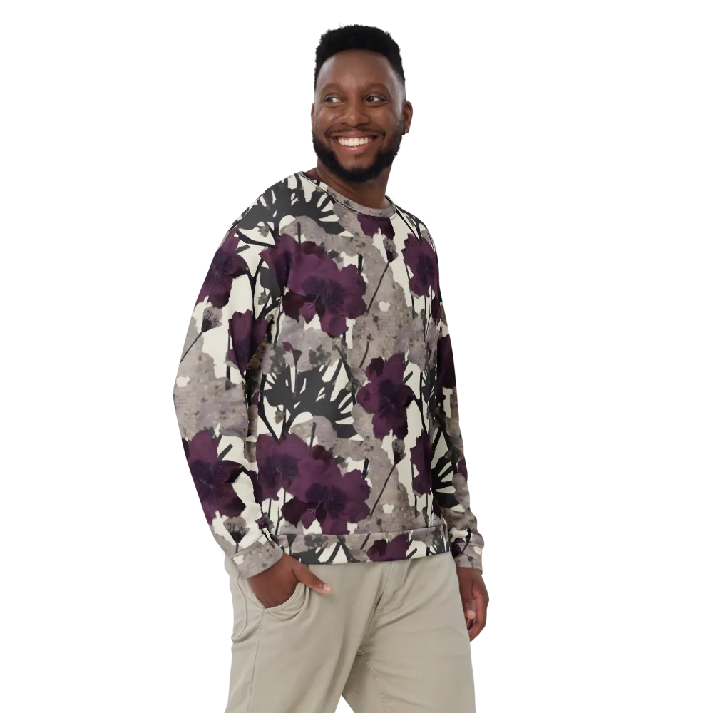 Midnight Clematis on Sweatshirt — Front