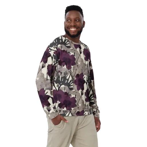Midnight Clematis on a Sweatshirt