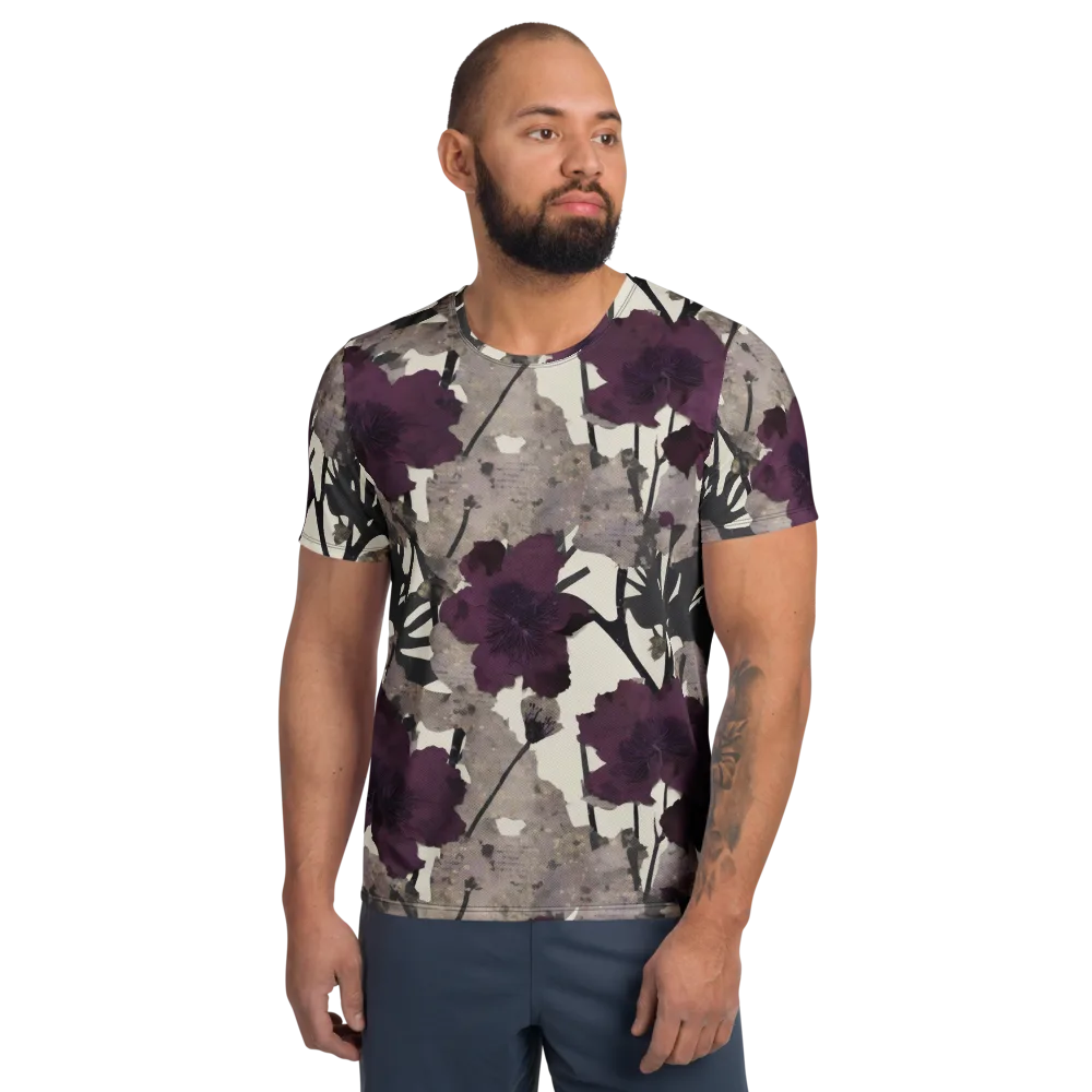 Midnight Clematis on Men's Athletic T-Shirt — Front