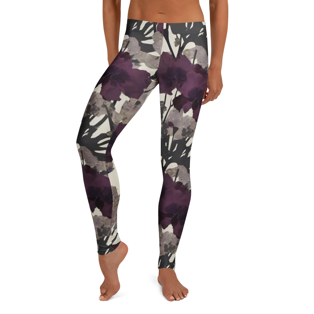 Midnight Clematis on Leggings — Front