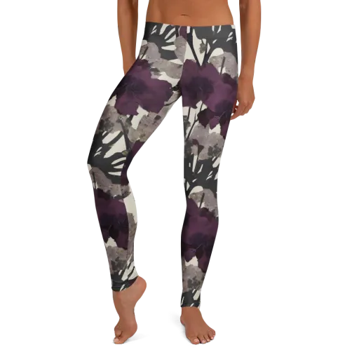 Midnight Clematis on a Leggings