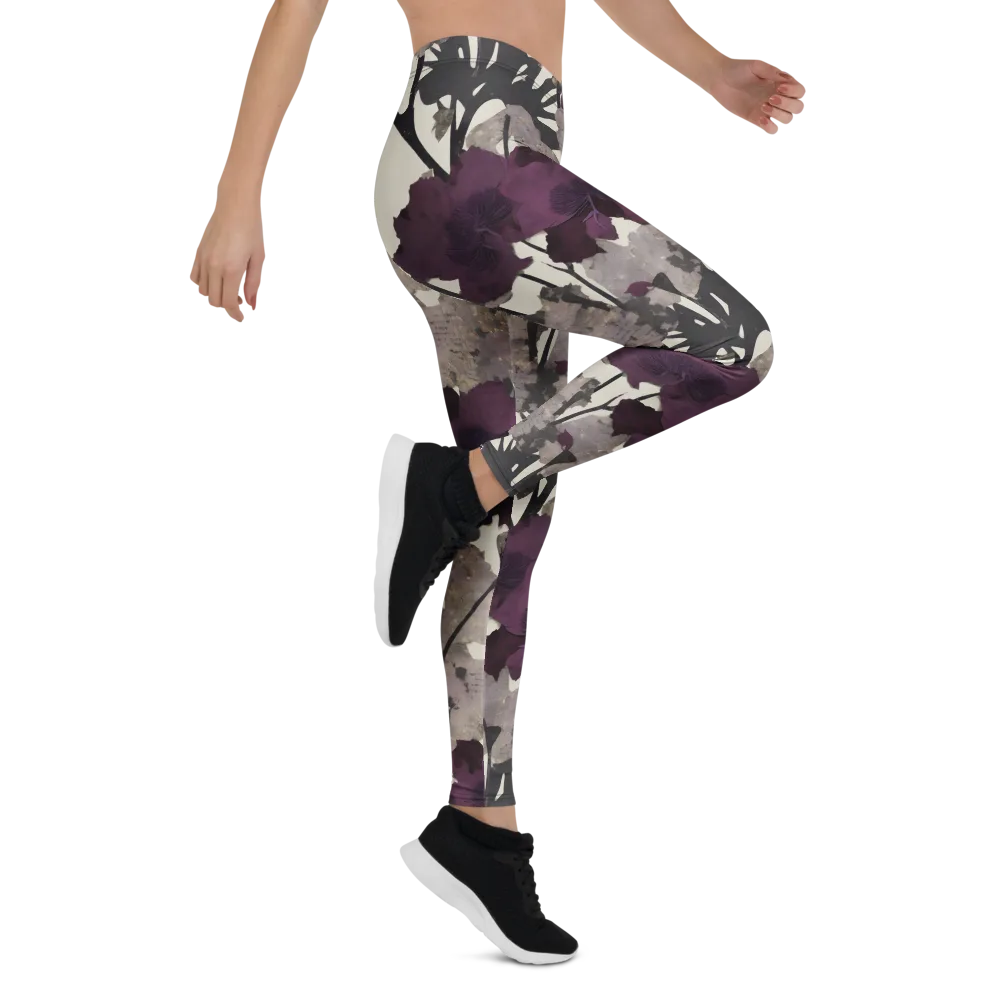 Midnight Clematis on Leggings — Right