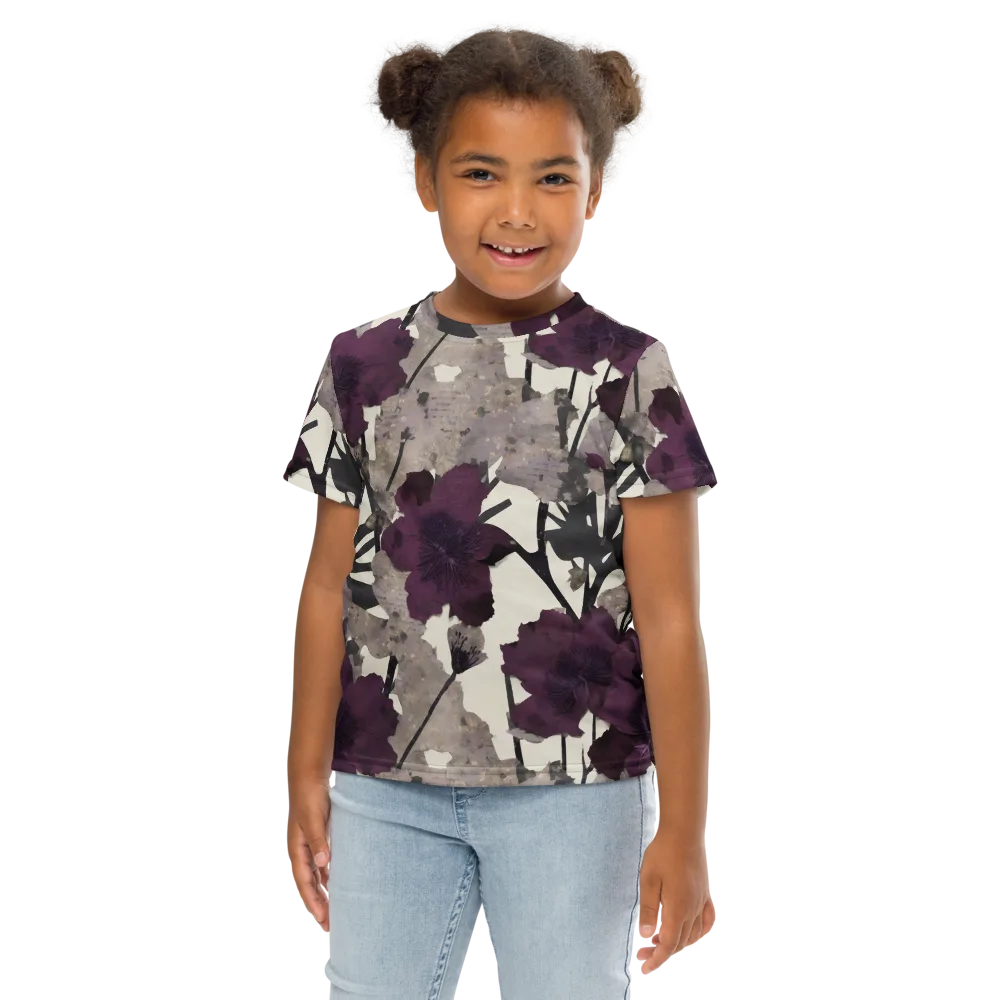 Midnight Clematis on Kids Crew Neck T-Shirt — Front