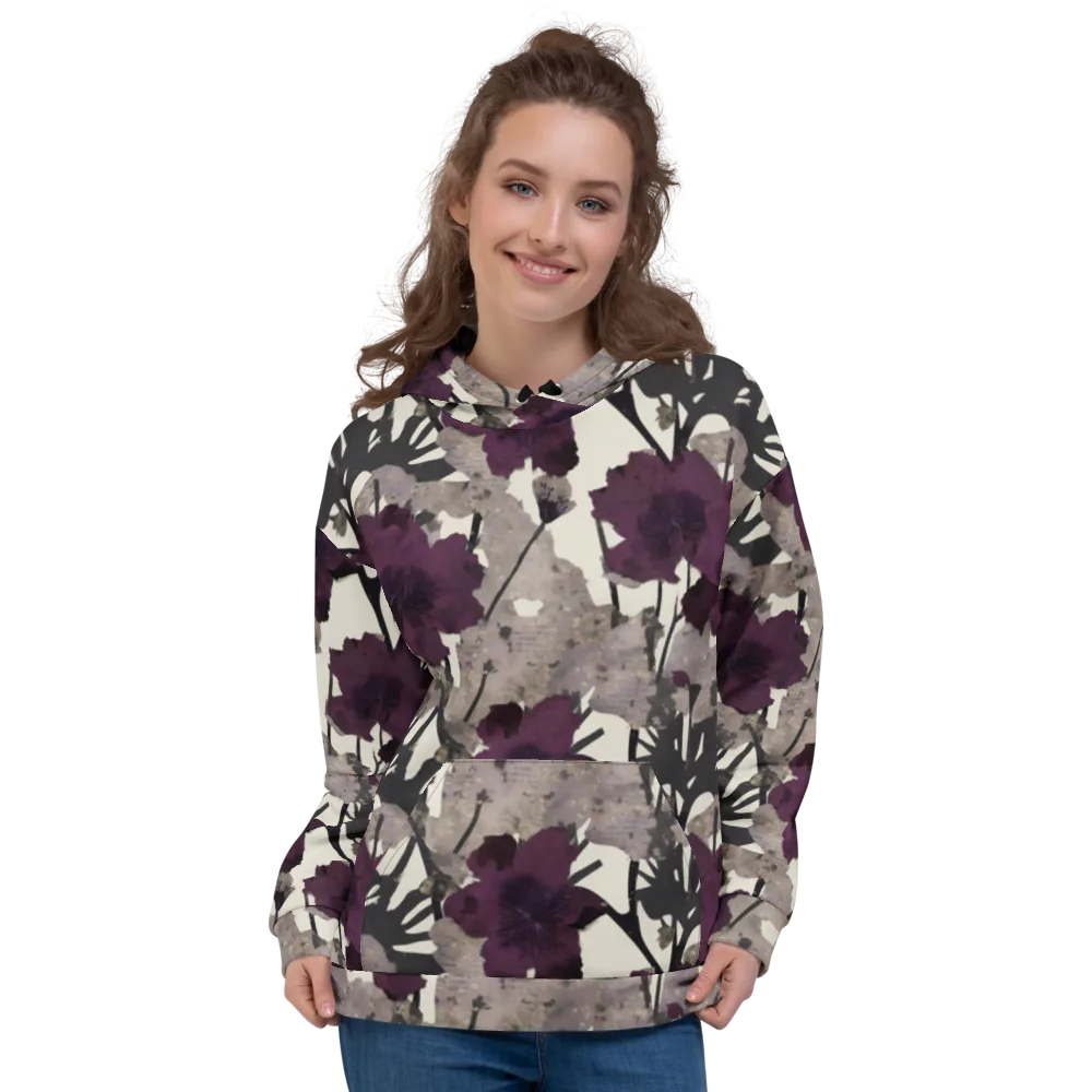 Midnight Clematis on Hoodie — Front