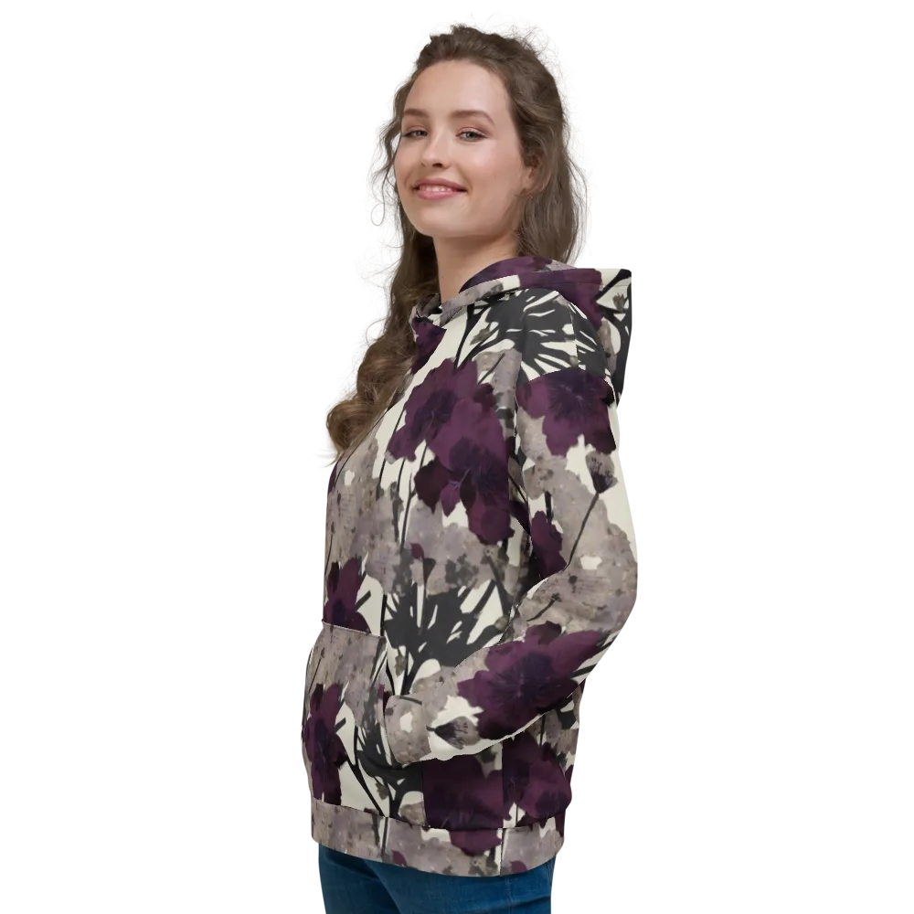 Midnight Clematis on Hoodie — Left