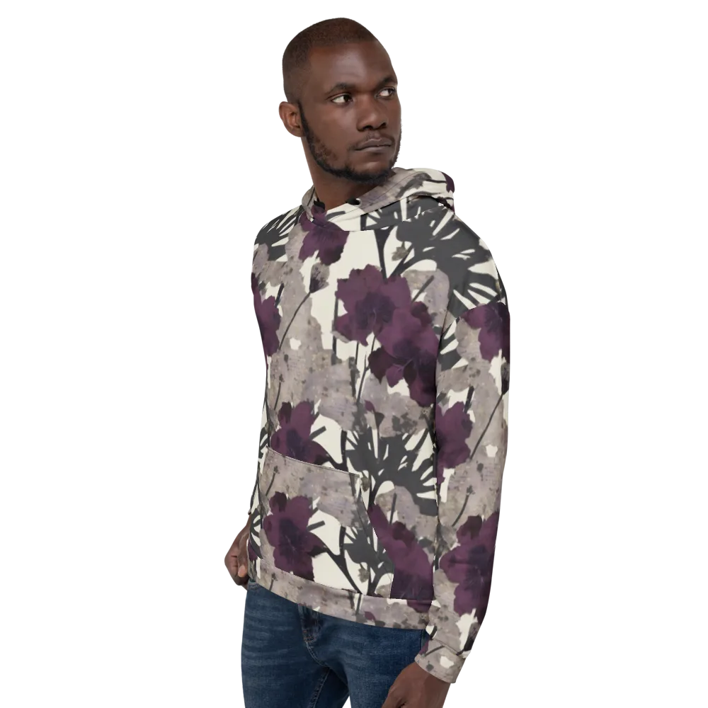 Midnight Clematis on Hoodie — Left