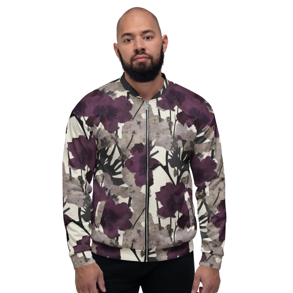 Midnight Clematis on Bomber Jacket — Front