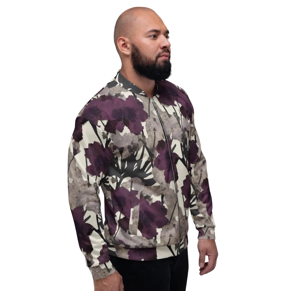 Midnight Clematis on Bomber Jacket — Right