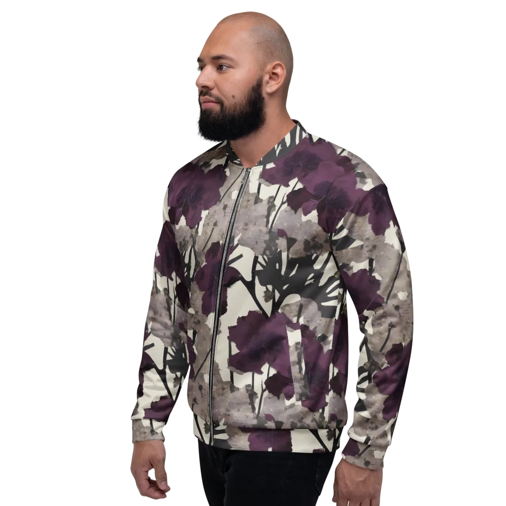 Midnight Clematis on Bomber Jacket — Left