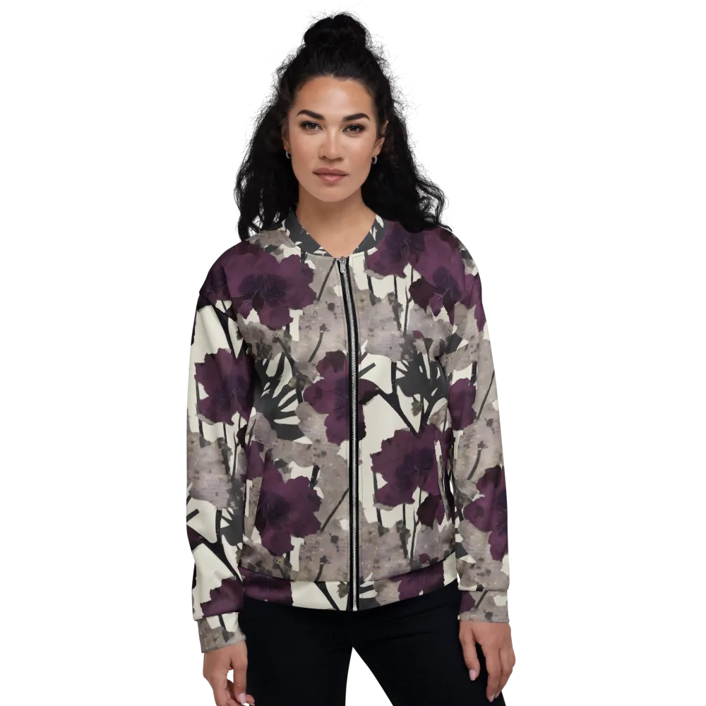 Midnight Clematis on Bomber Jacket — Front