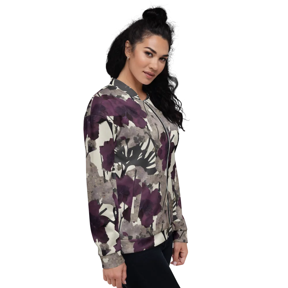 Midnight Clematis on Bomber Jacket — Right