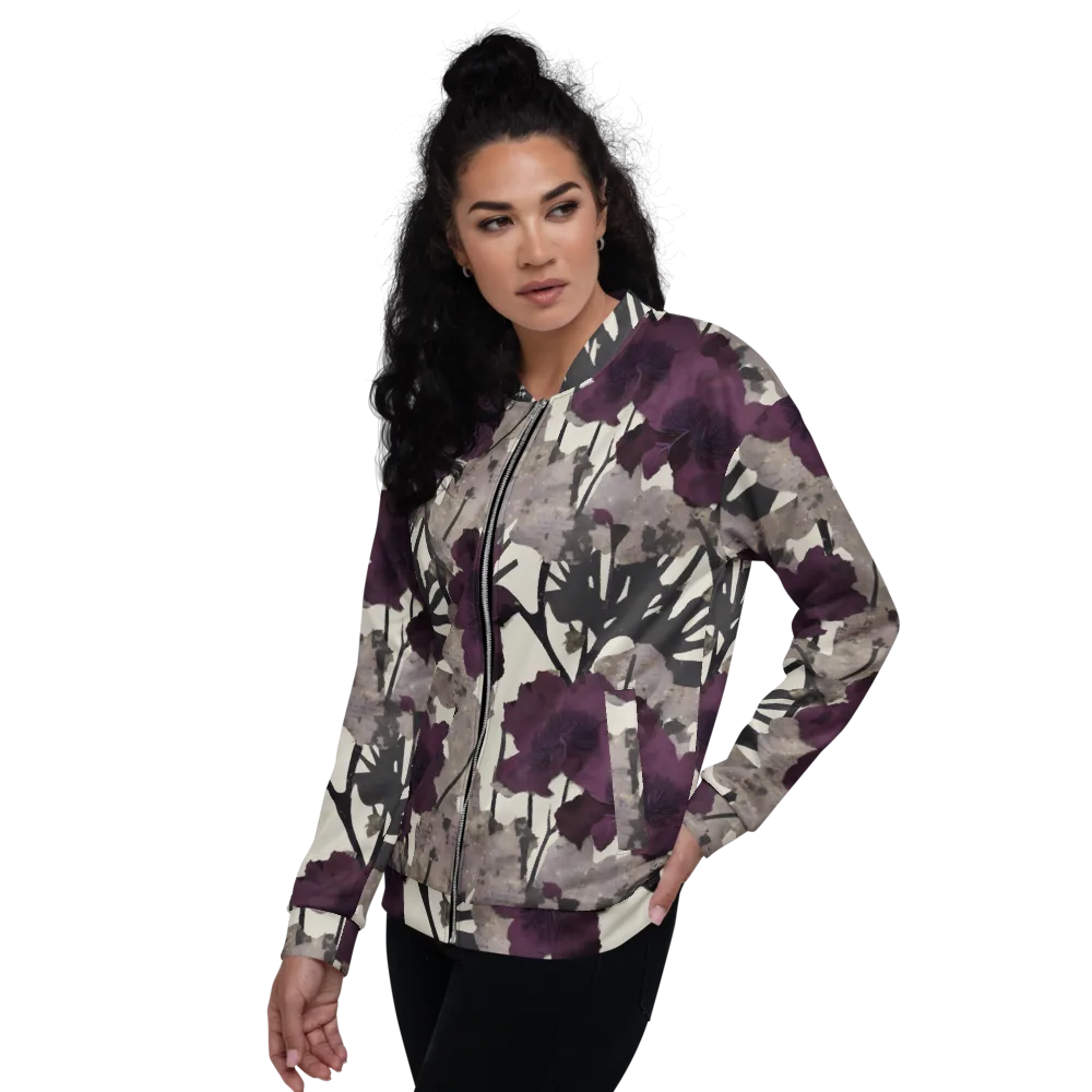 Midnight Clematis on Bomber Jacket — Left