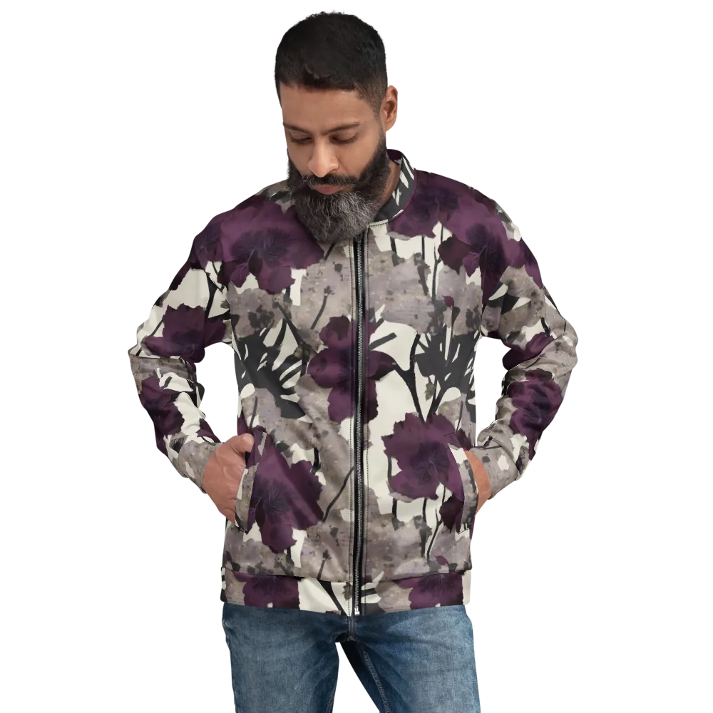 Midnight Clematis on Bomber Jacket — Front