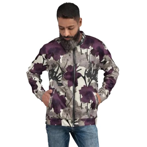 Midnight Clematis on a Bomber Jacket