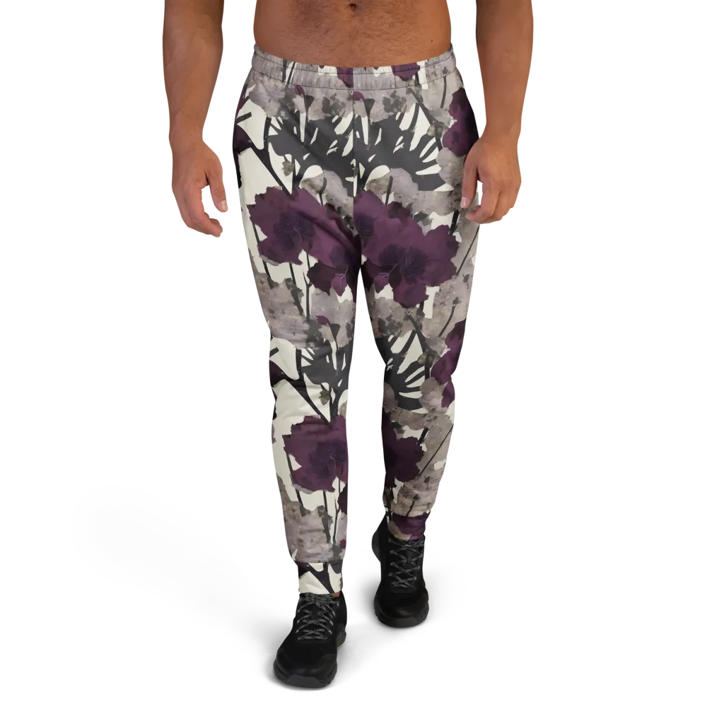 Midnight Clematis on Men's Joggers — Front