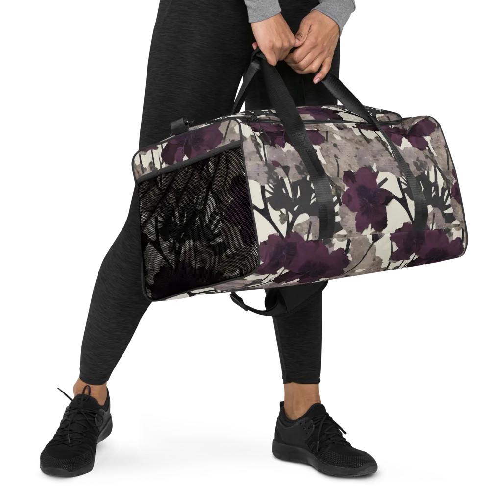 Midnight Clematis on Duffle Bag — Right Front