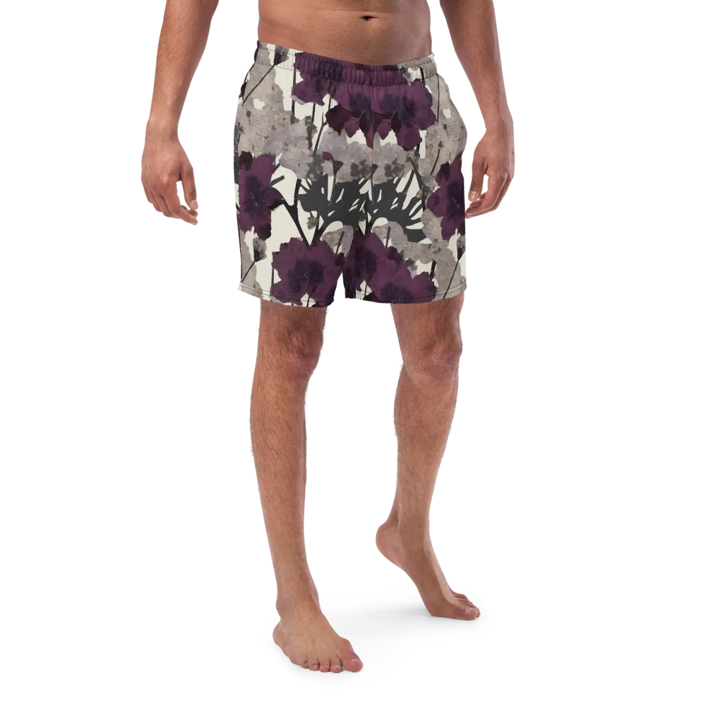 Midnight Clematis on Swim Trunks — Front