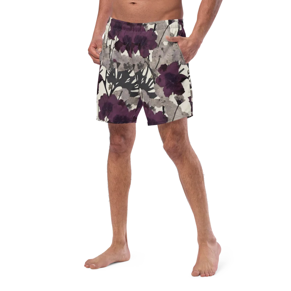 Midnight Clematis on Swim Trunks — Left Front