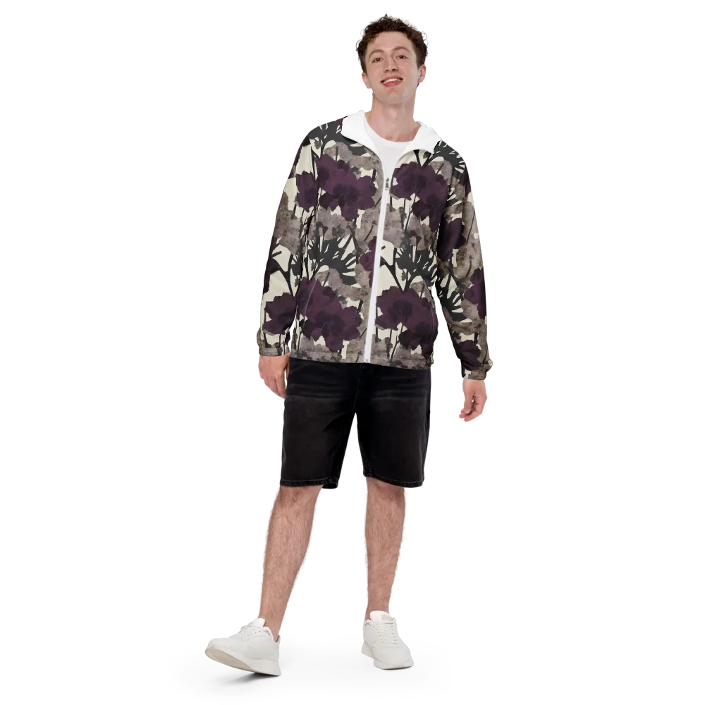 Midnight Clematis on Men's Windbreaker — Front