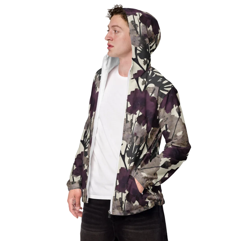 Midnight Clematis on Men's Windbreaker — Left Front