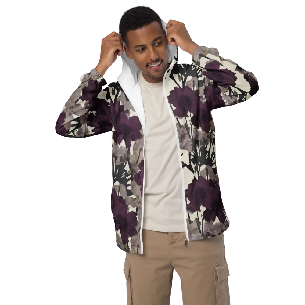 Midnight Clematis on Men's Windbreaker — Front