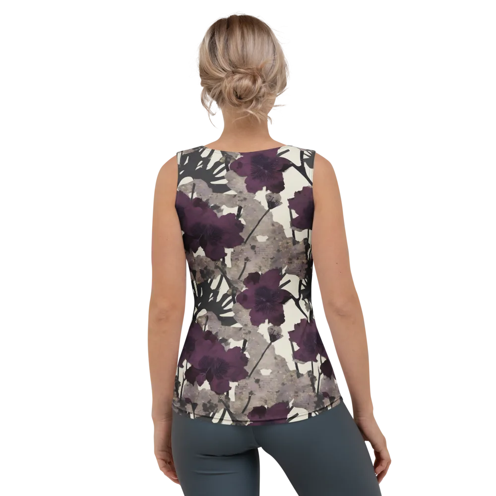 Midnight Clematis on Women's Tank Top — Back
