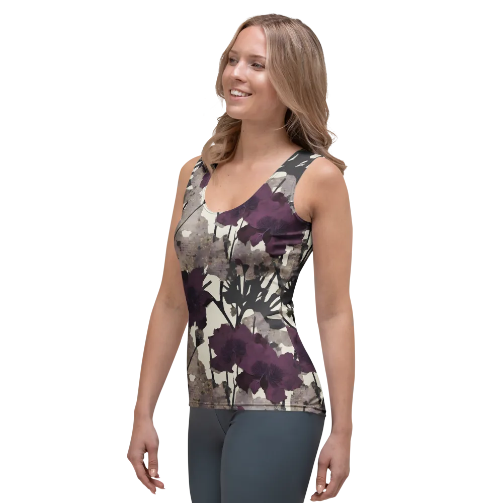 Midnight Clematis on Women's Tank Top — Left Front