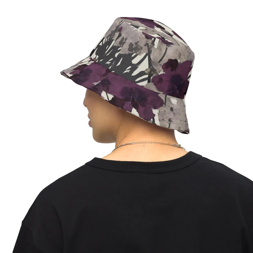 Midnight Clematis on Reversible Bucket Hat — Back Inside
