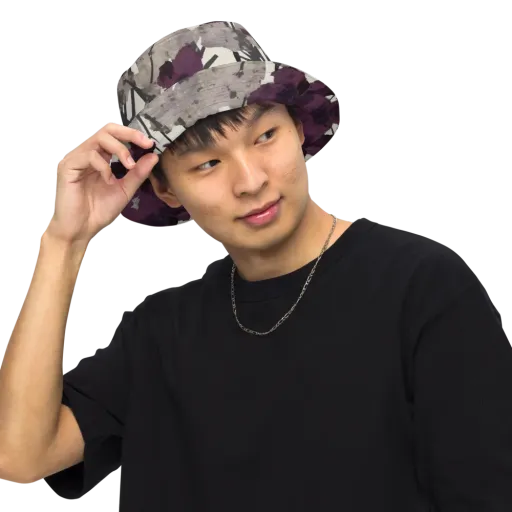 Midnight Clematis on a Reversible Bucket Hat