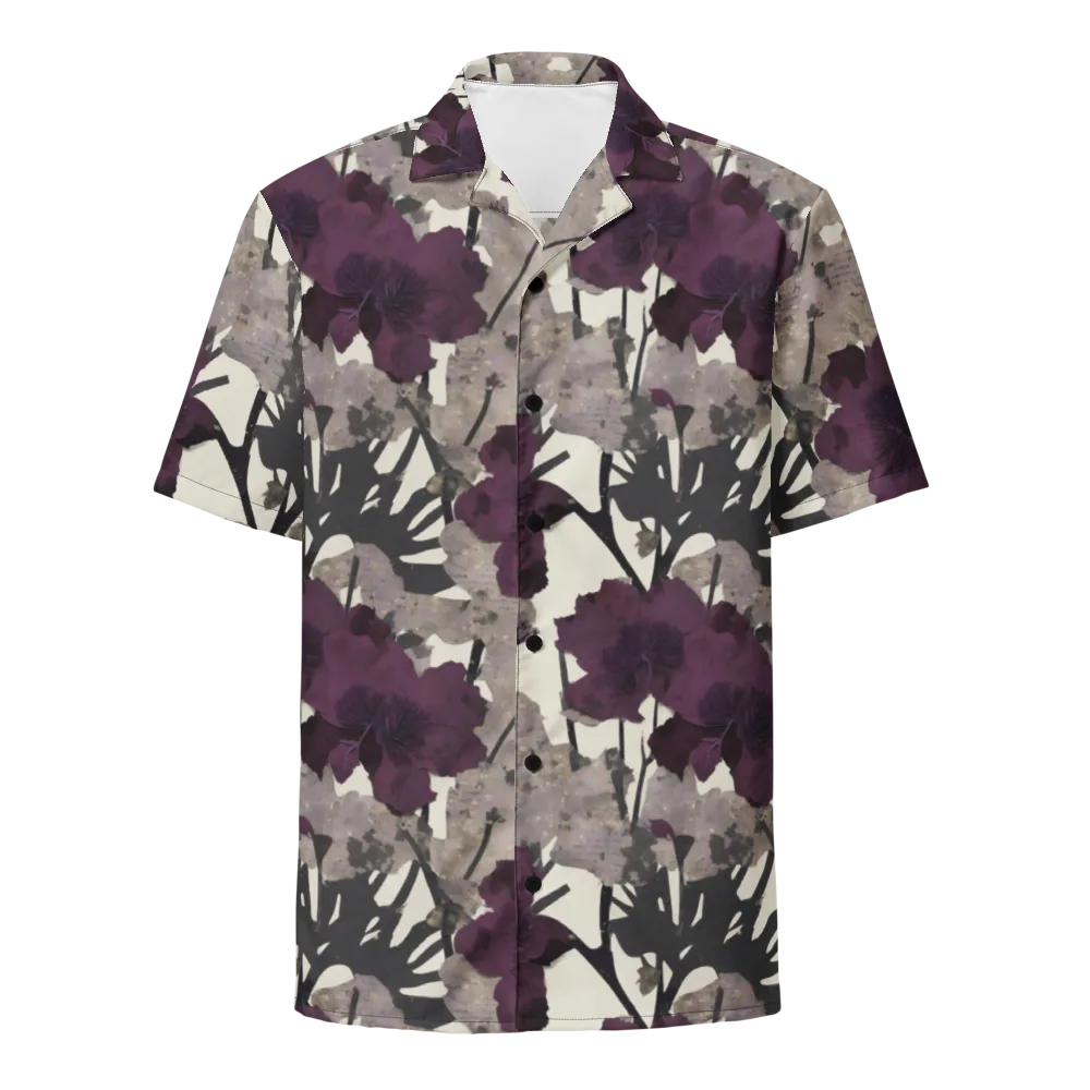 Midnight Clematis on Button Shirt — Front