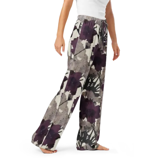Midnight Clematis on a Women's Pajama Pants