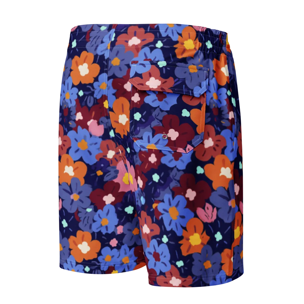 Electric Posy on Men's Board Shorts — Back