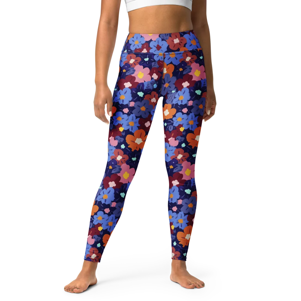Electric Posy on Yoga Leggings — Front
