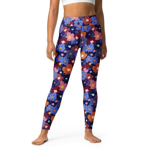 Electric Posy on a Yoga Leggings