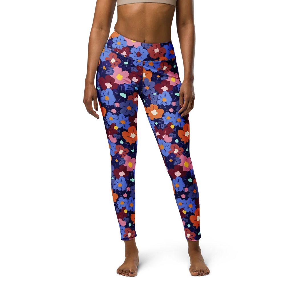 Electric Posy on Yoga Leggings — Front