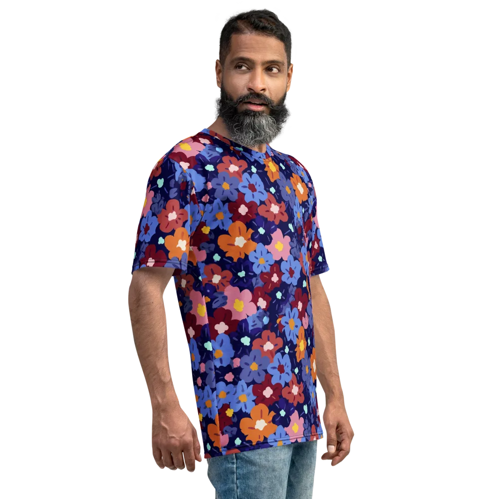 Electric Posy on Men's Crew Neck T-Shirt — Right
