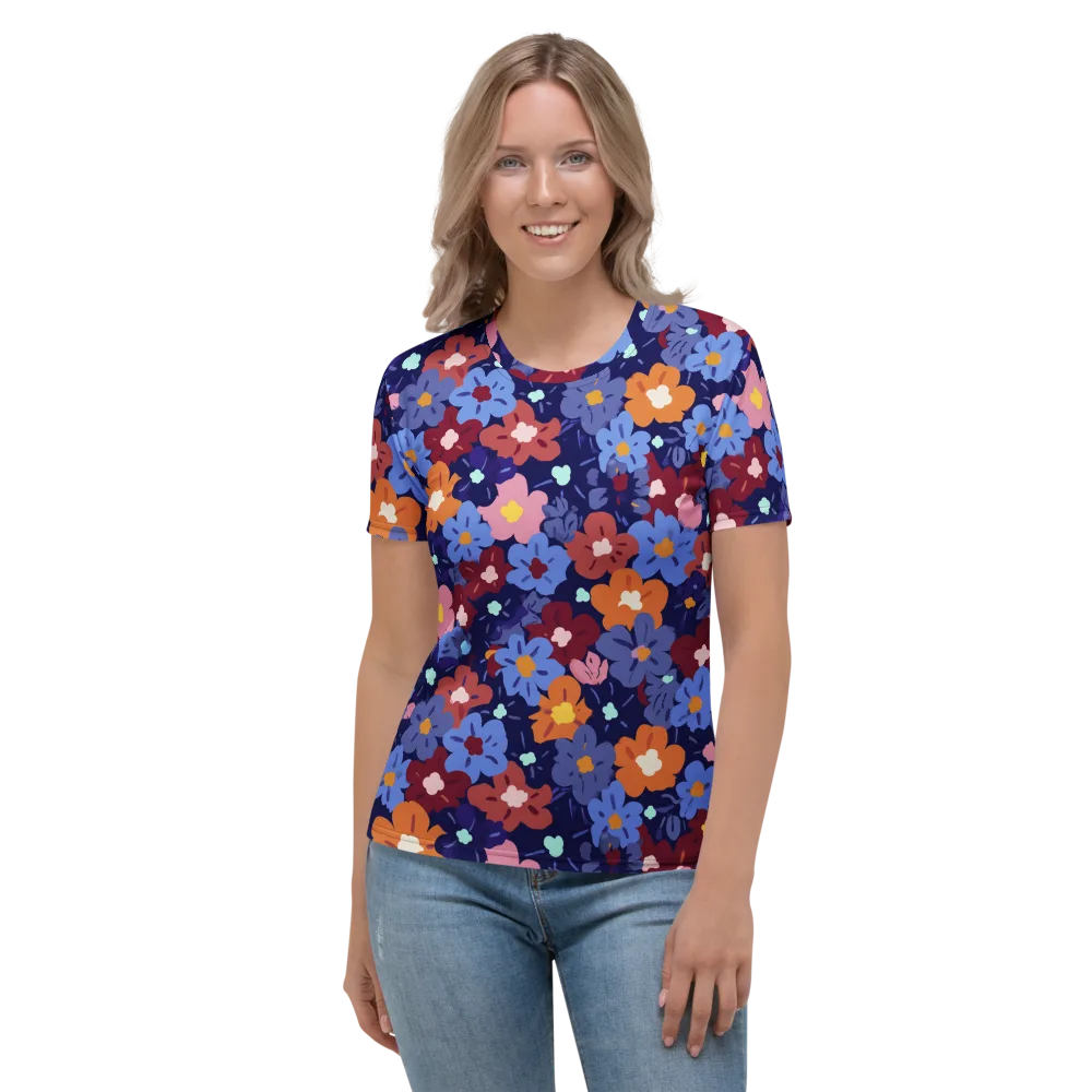 Electric Posy on Women's Crew Neck T-Shirt — Front
