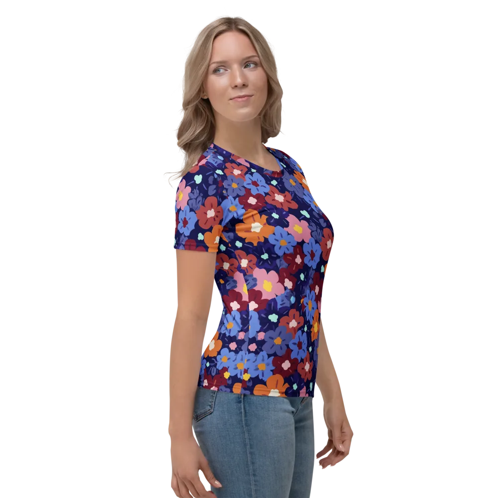 Electric Posy on Women's Crew Neck T-Shirt — Right